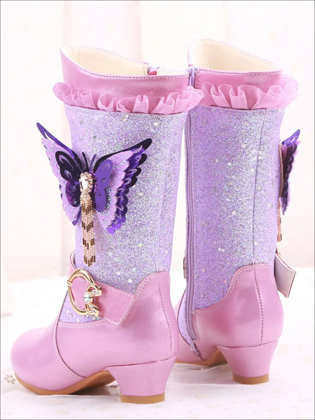 Glittering Butterfly Western Boots by Liv and Mia