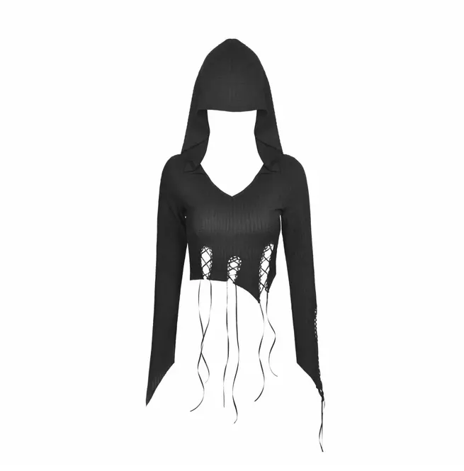 Gothic Women's Irregular Hem Hoody - Style Top