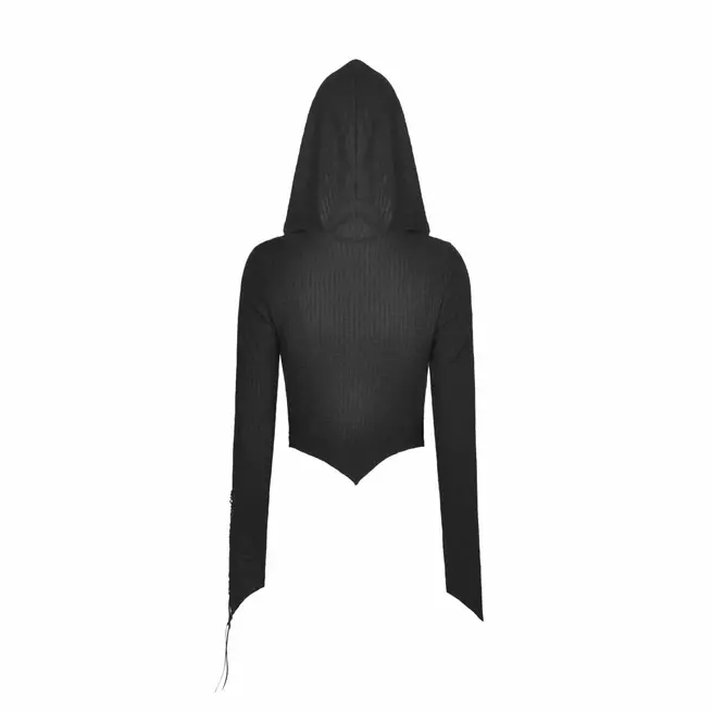 Gothic Women's Irregular Hem Hoody - Style Top