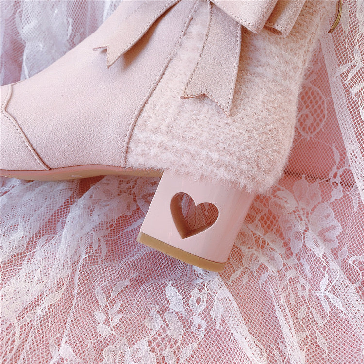 Heart shape hollow out bootie