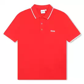 Hugo Boss Boys Basic Short Sleeve Polo _Red J25O25-991