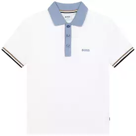 Hugo Boss Boys Short Sleeve Polo _White J25O29-10P