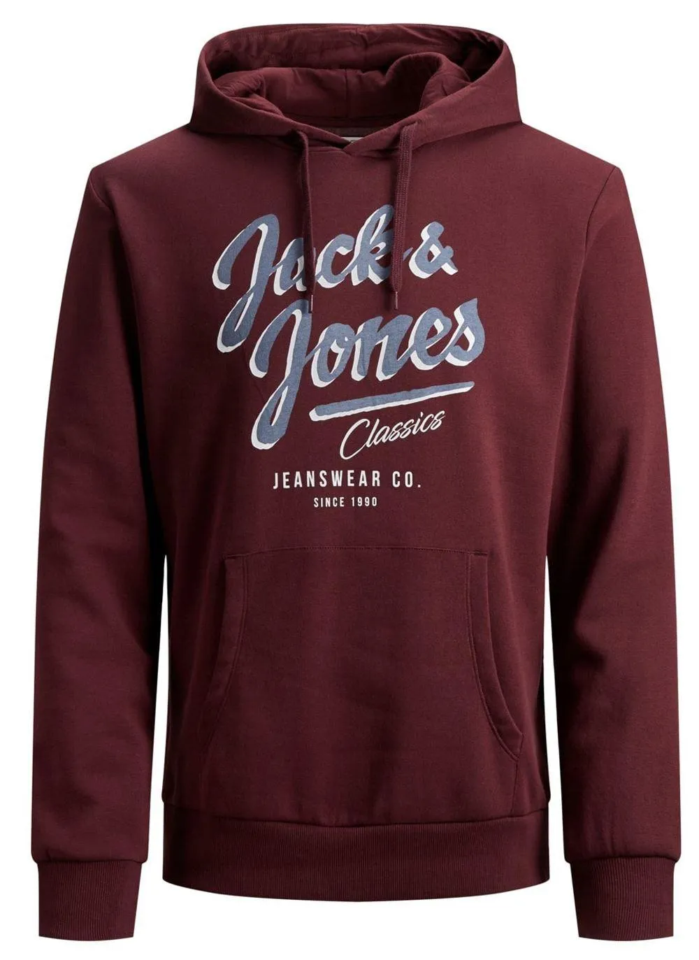 Jack & Jones Logo Drawstring Hoody - Red