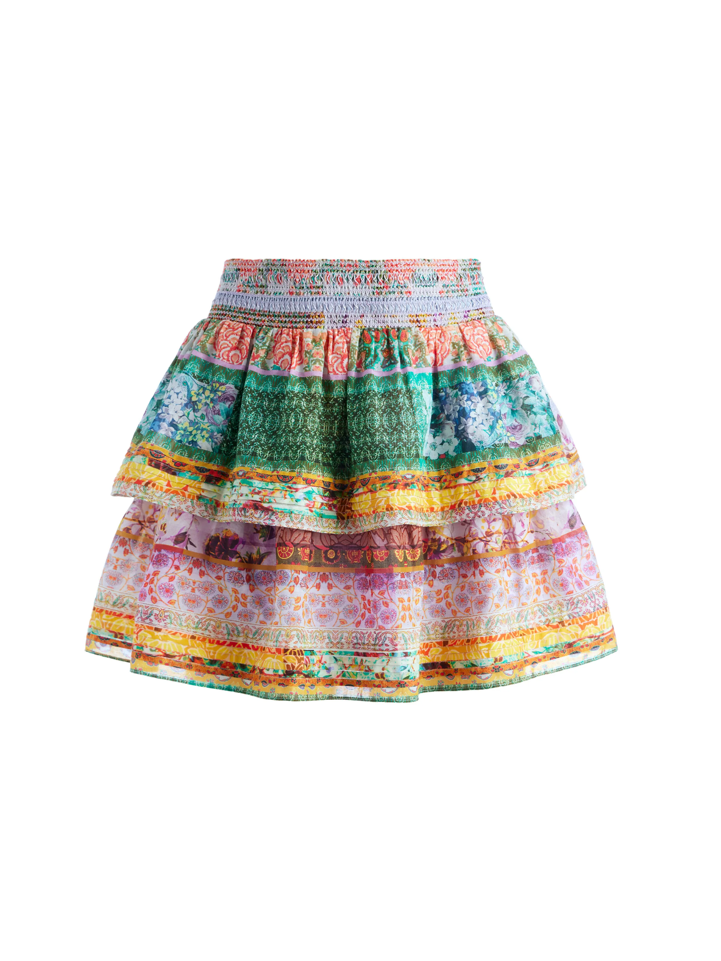 JOJO SMOCKED WAIST BAND RUFFLE MINI SKIRT