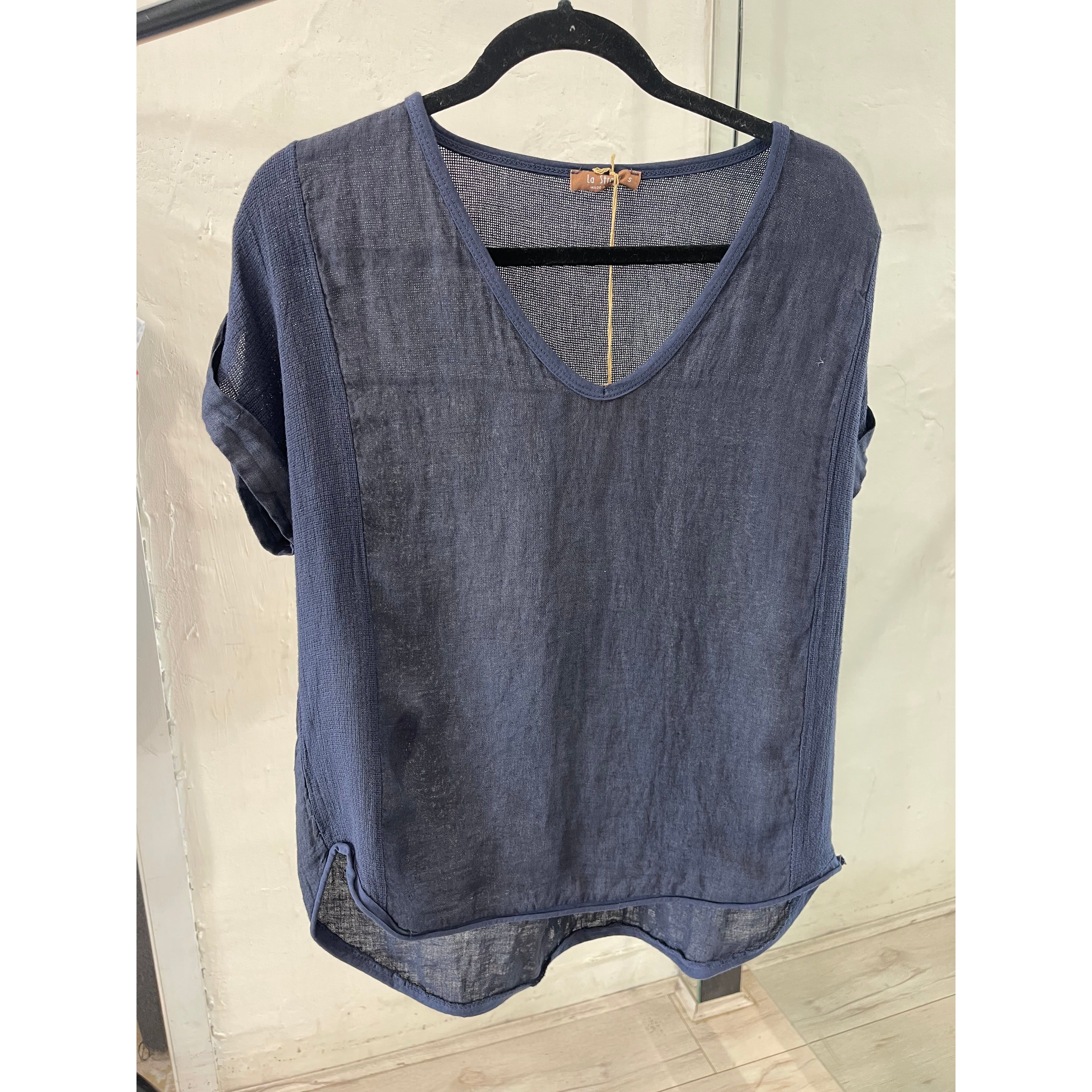 LA STRADA LINEN TOP