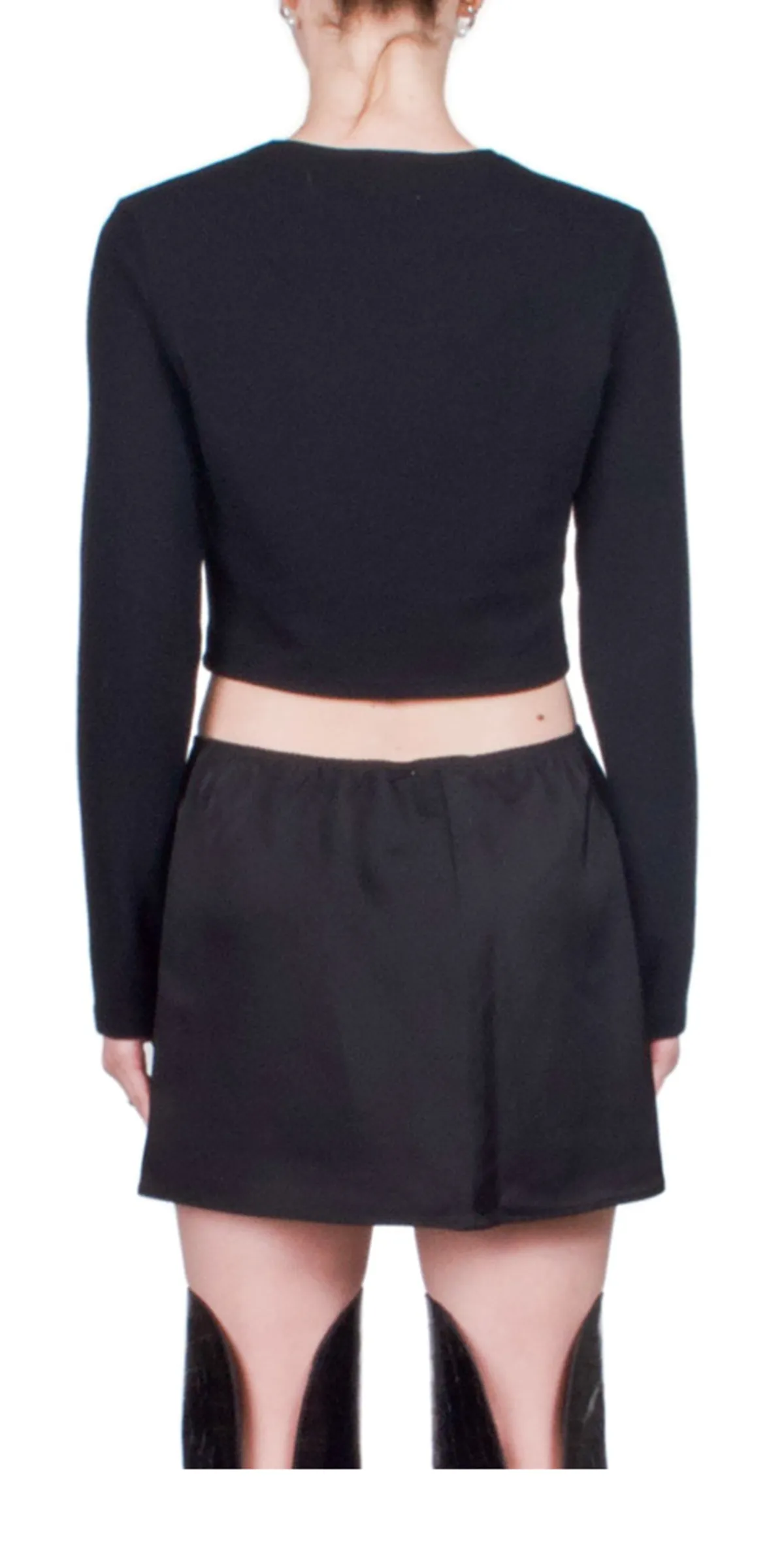 Lauren Crop Cardigan - Black