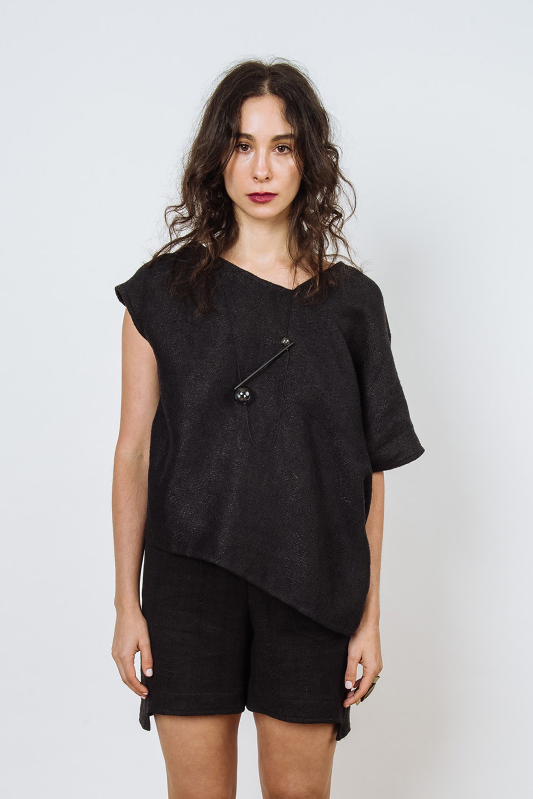 Linen Mojave Top | Black