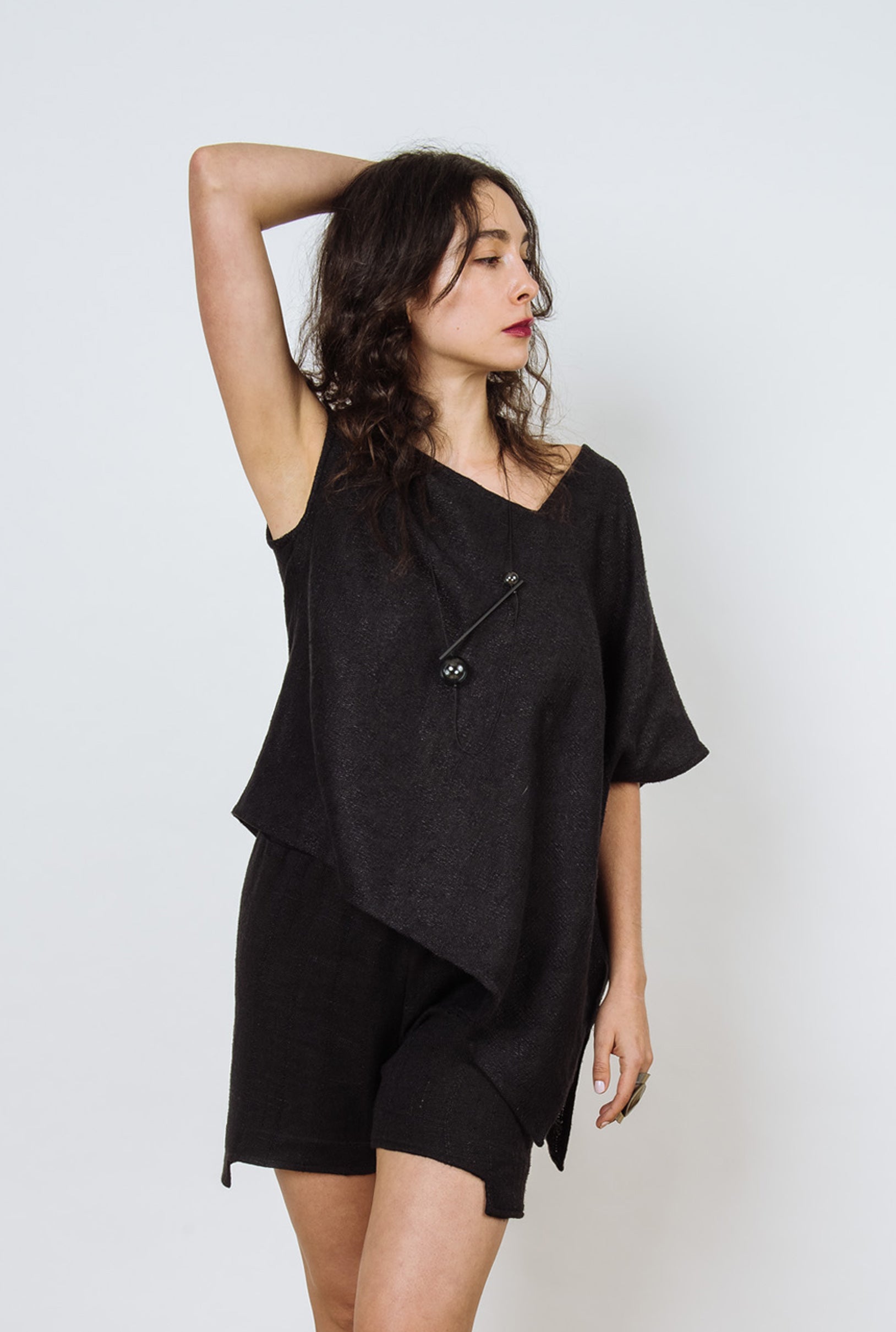 Linen Mojave Top | Black