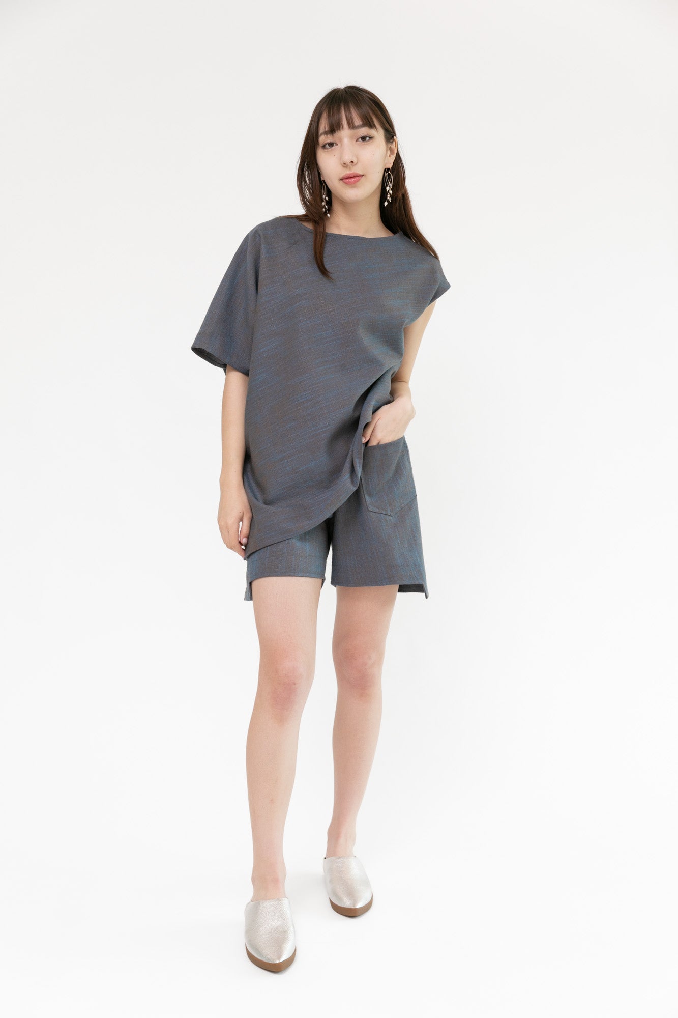 Linen Mojave Top | Blue Bronze