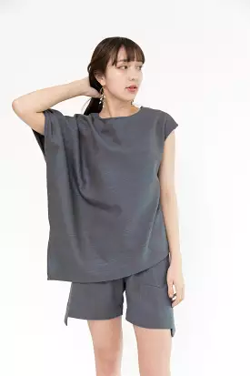 Linen Mojave Top | Blue Bronze