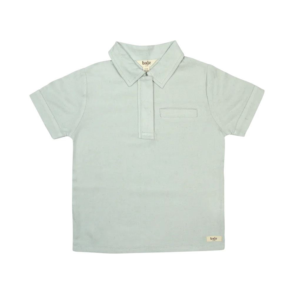 LION LINEN TOP-Baby Blue