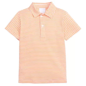 Little English - Short Sleeve Polo - Orange Stripe