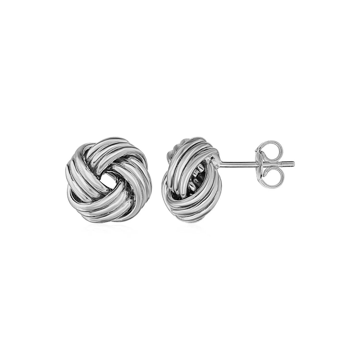 Love Knot Post Earrings in 14k White Gold-rx45300