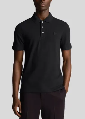 Lyle & Scott Tonal Eagle Short Sleeve Polo Shirt Jet Black