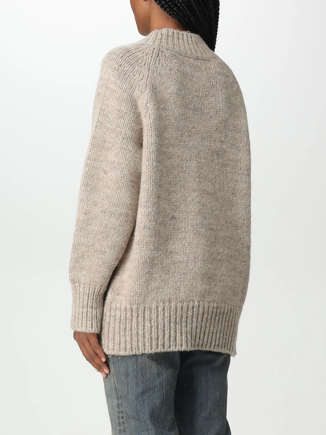 Maison Margiela  |Wool Long Sleeves Plain Cotton High-Neck V-neck & Crew neck