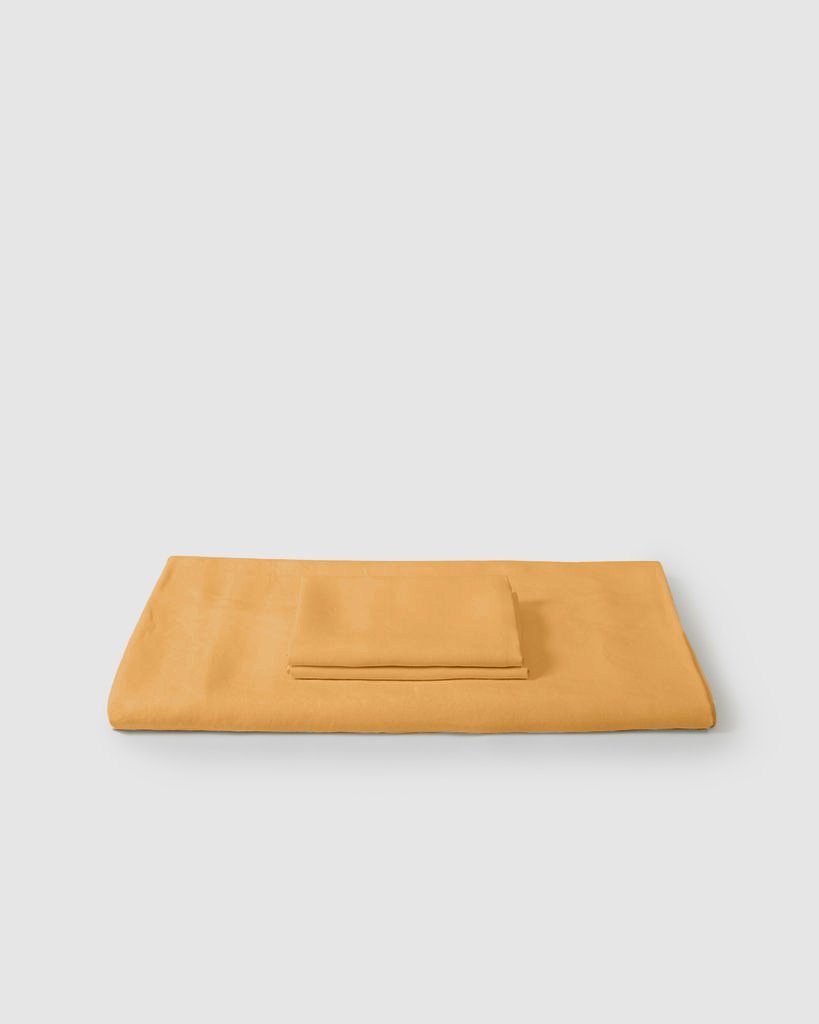 Marcel Linen Duvet Set - Mustard