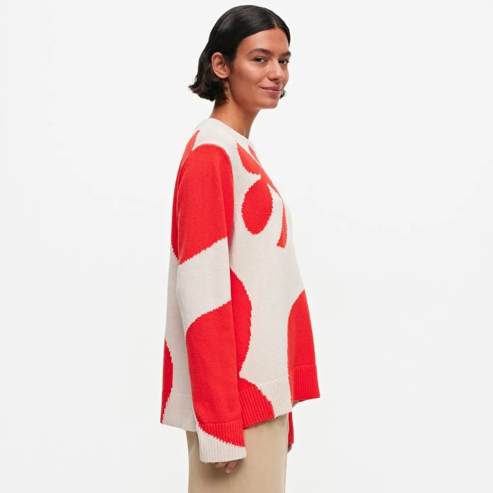 marimekko  |Crew Neck Casual Style Rib Long Sleeves Cotton Medium