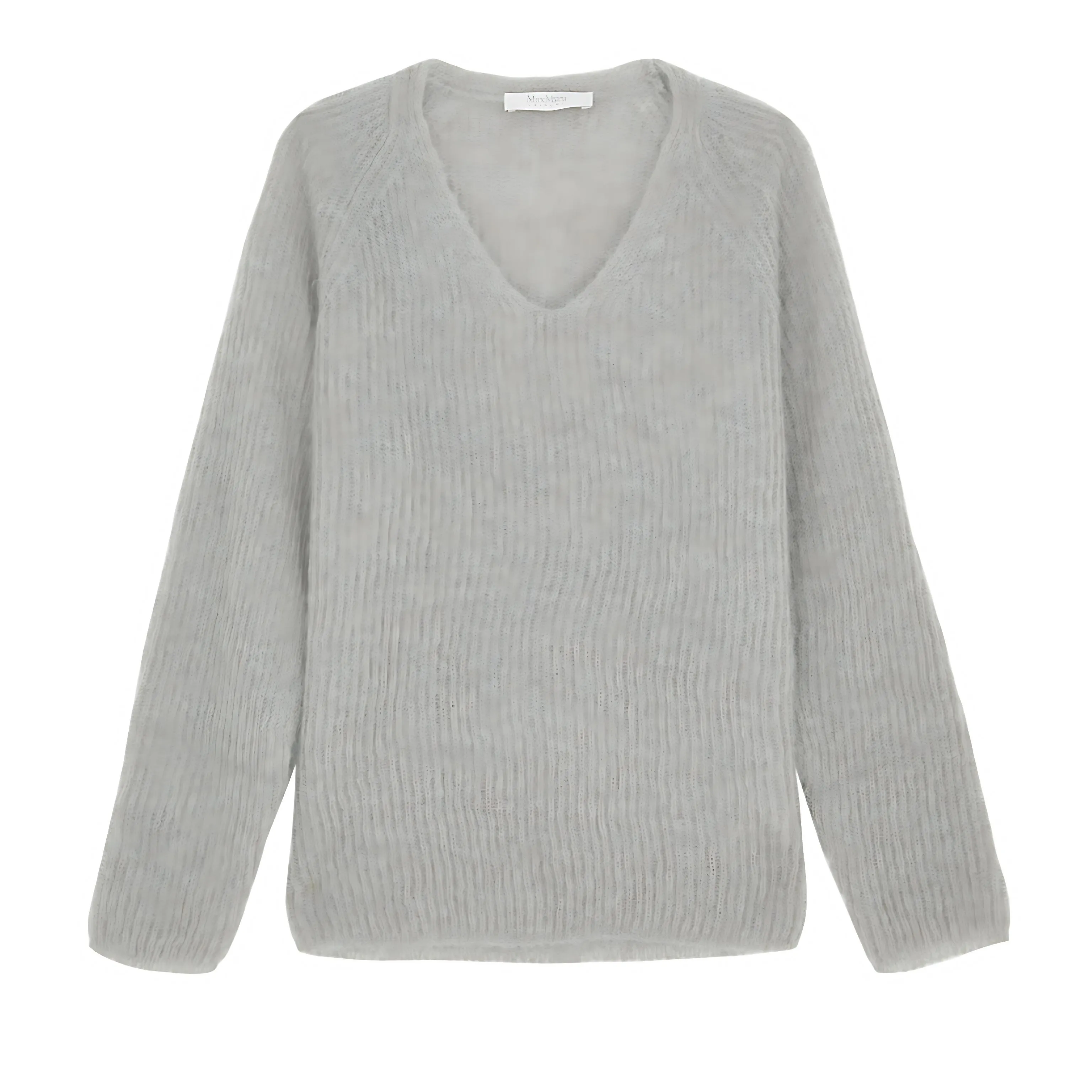 Max Mara LEISURE  |Casual Style Rib V-Neck Long Sleeves Plain