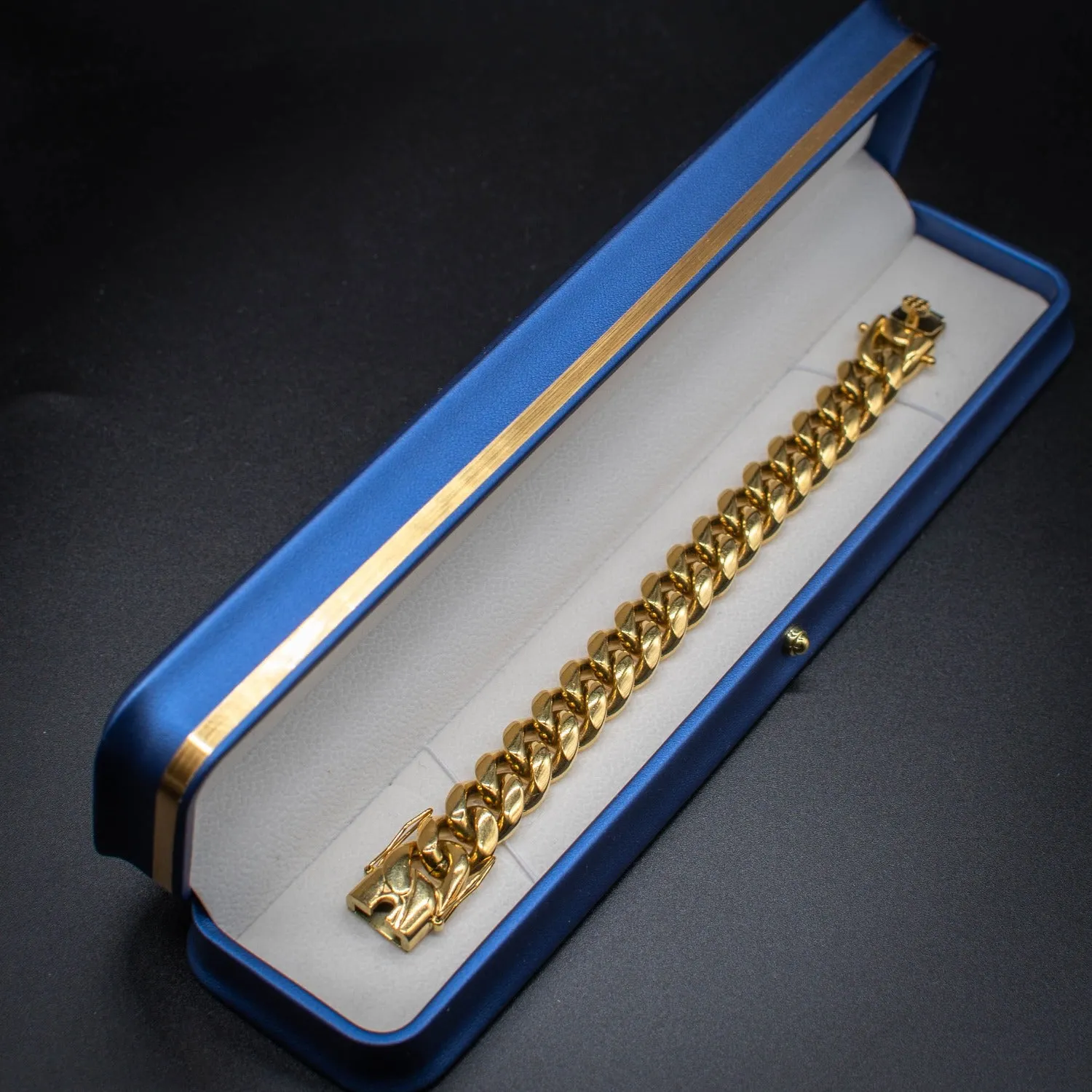 Miami Cuban Link Bracelet (14mm) in Yellow/White Gold