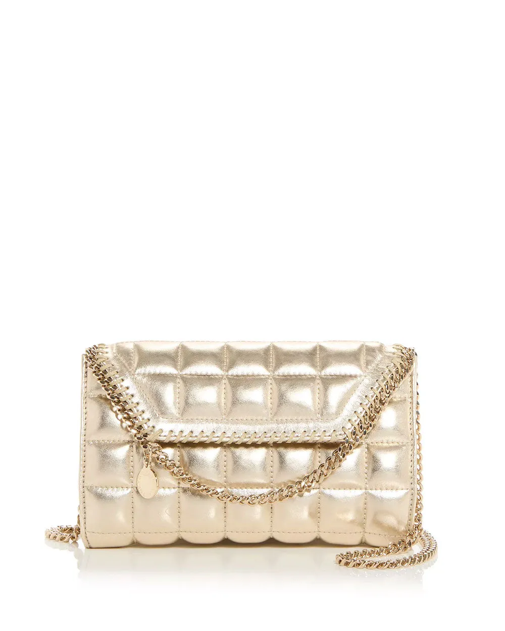 Mini Falabella Quilted Metallic Crossbody in Platinum