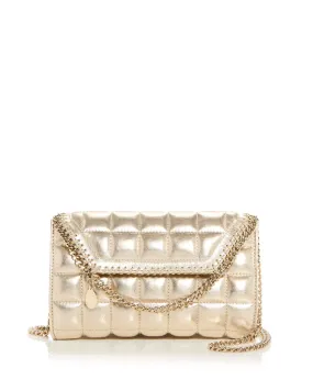 Mini Falabella Quilted Metallic Crossbody in Platinum