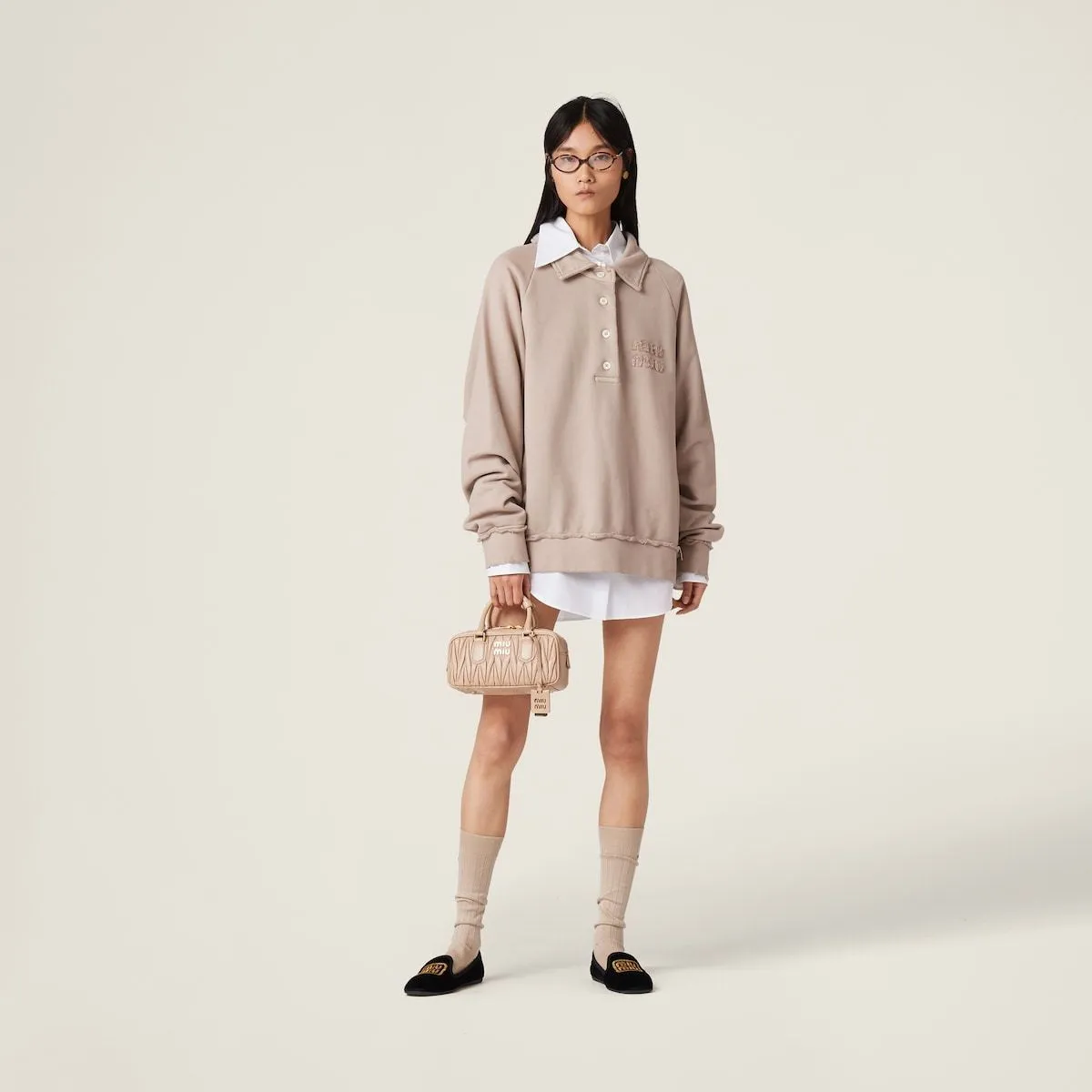 MiuMiu  |Unisex Rib Street Style Long Sleeves Plain Cotton Oversized