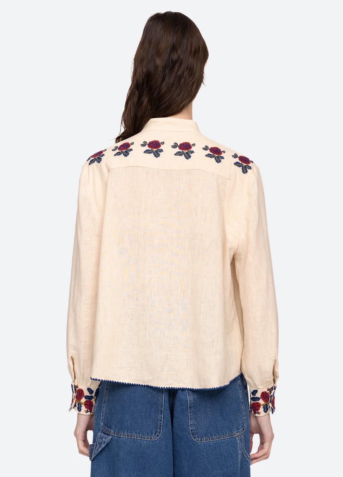 Nan Silk Embroidery Top