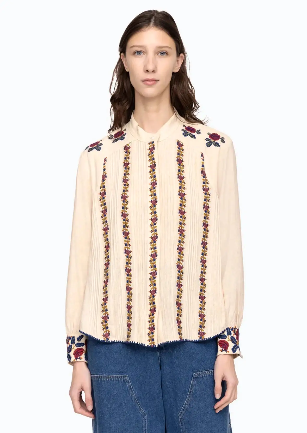 Nan Silk Embroidery Top