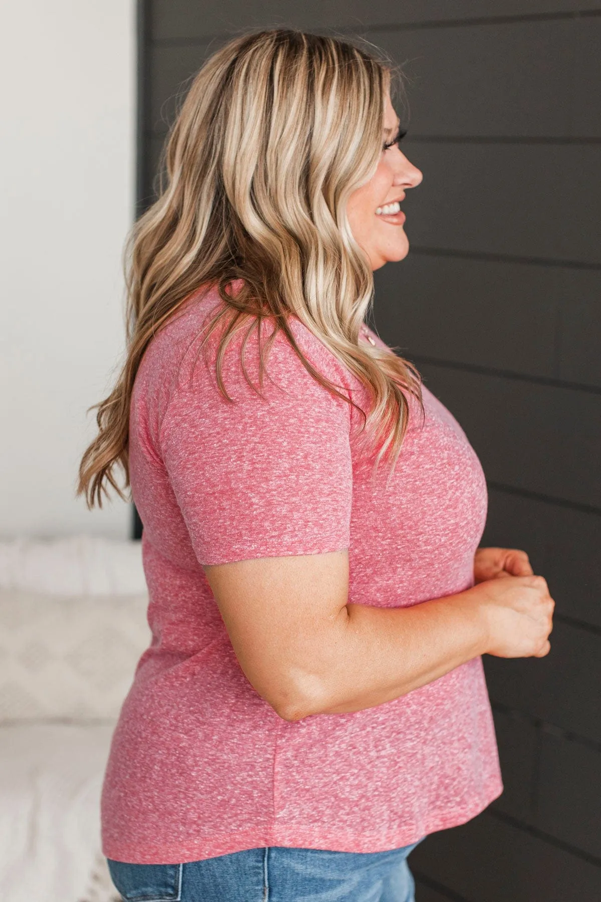 Never Basic Short Sleeve Top- Coral