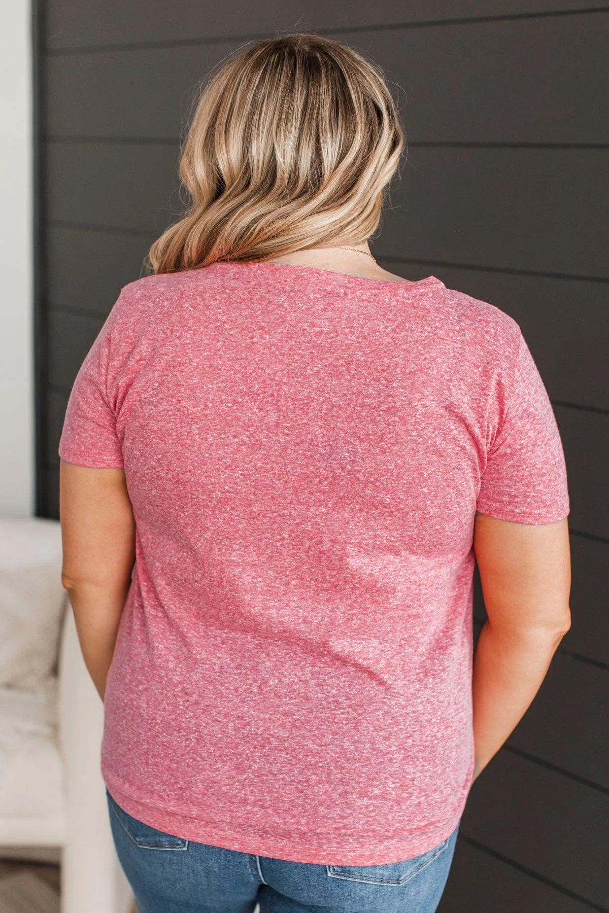 Never Basic Short Sleeve Top- Coral