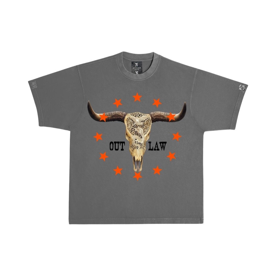 November Reine “Cow Skull” Grey Tee