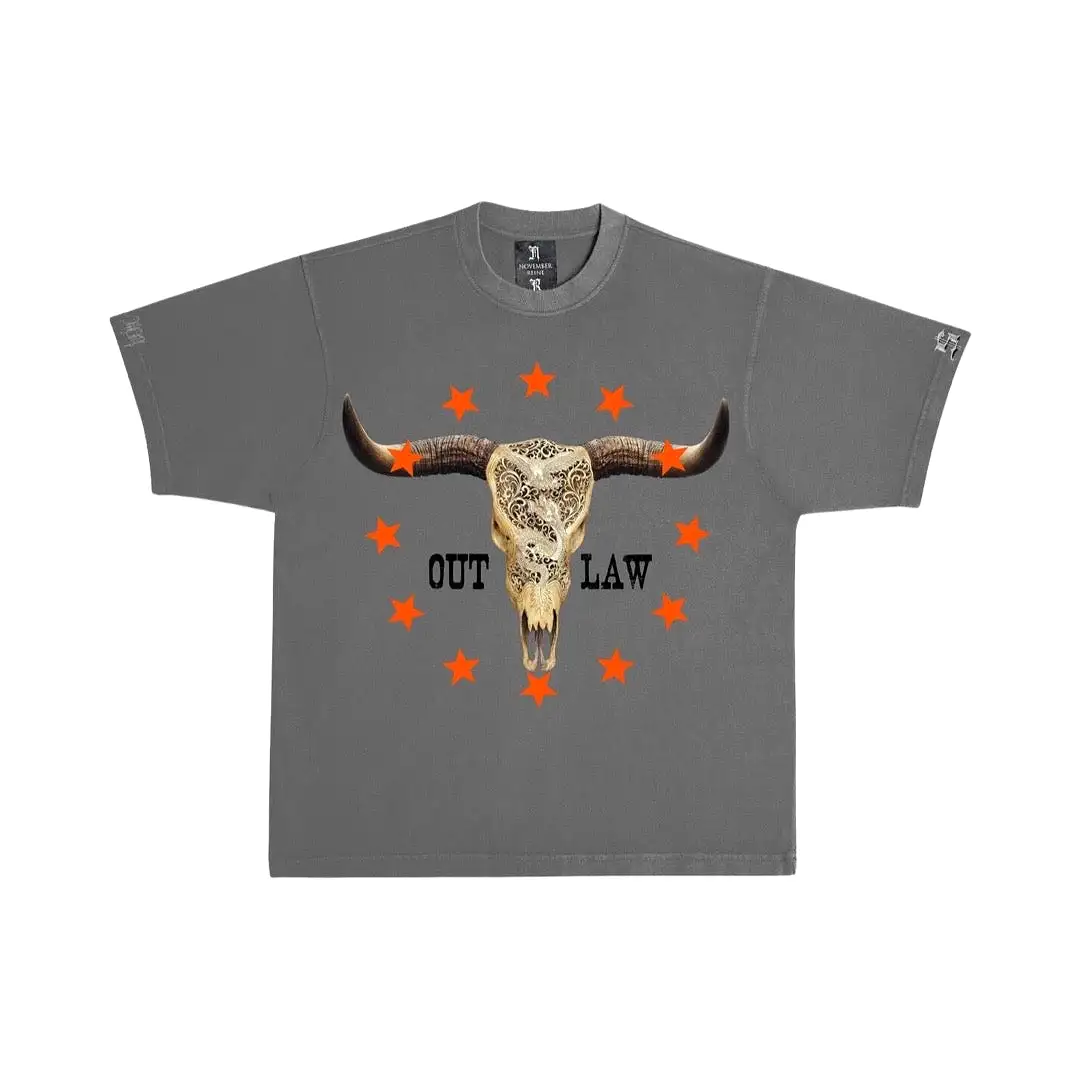 November Reine “Cow Skull” Grey Tee