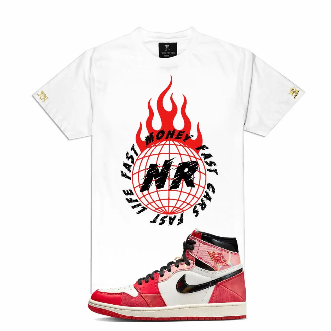 November Reine Fast Cars Tee In White