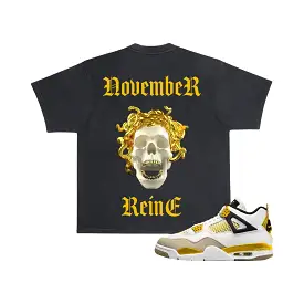 November Reine “Metallic Medusa” Gold Black Tee