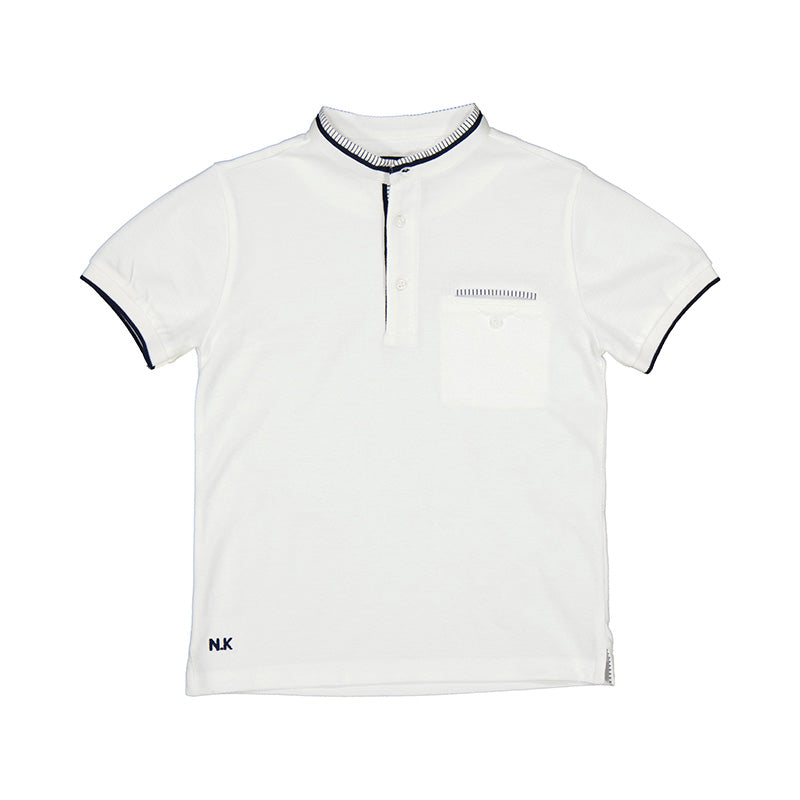 Nukutavake Short Sleeve Manderin Polo _White 6101-35