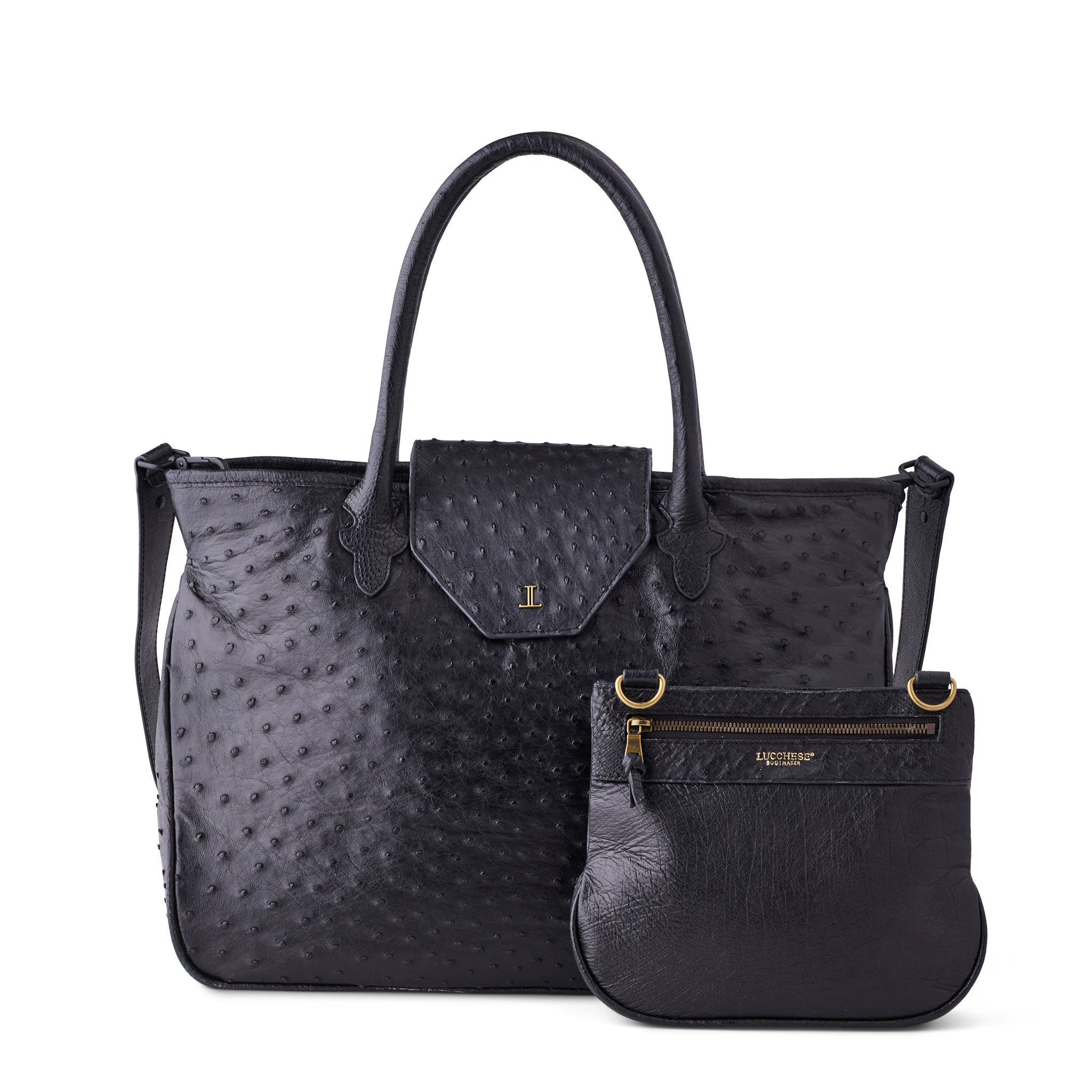 Ostrich Travel Tote :: Black