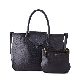 Ostrich Travel Tote :: Black