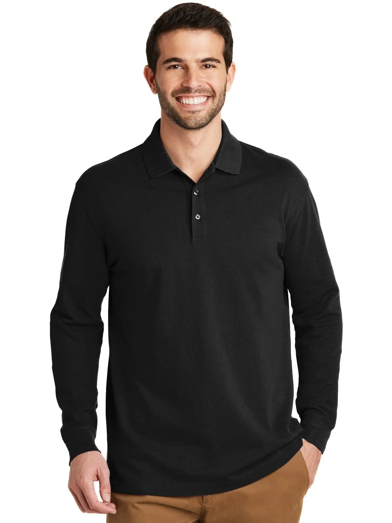 OUTLET-Port AuthorityEZCotton Long Sleeve Polo