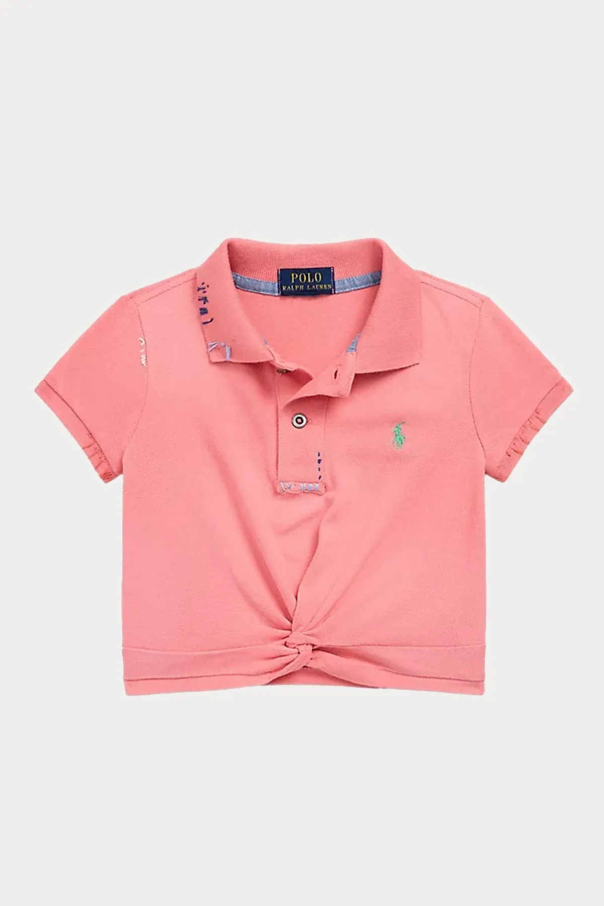 Polo Ralph Lauren Kids 3-5 Ya Kz ocuk Polo Yaka Crop T-shirt