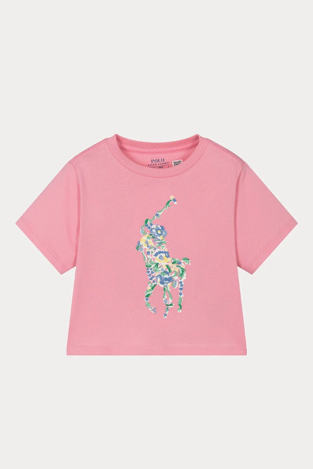 Polo Ralph Lauren Kids 4-5 Ya Kz ocuk Big Pony Logolu Crop T-shirt