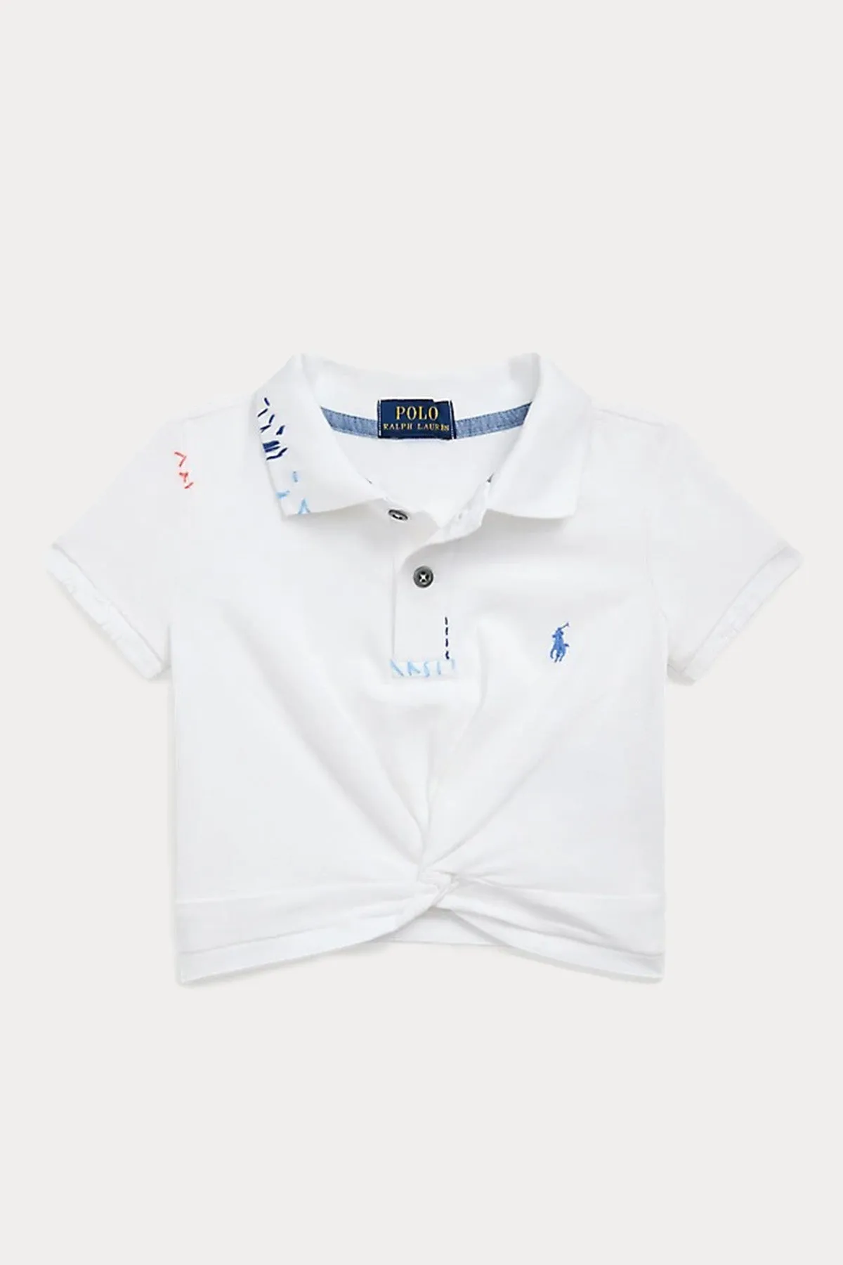 Polo Ralph Lauren Kids 4-6 Ya Kz ocuk Polo Yaka Crop T-shirt