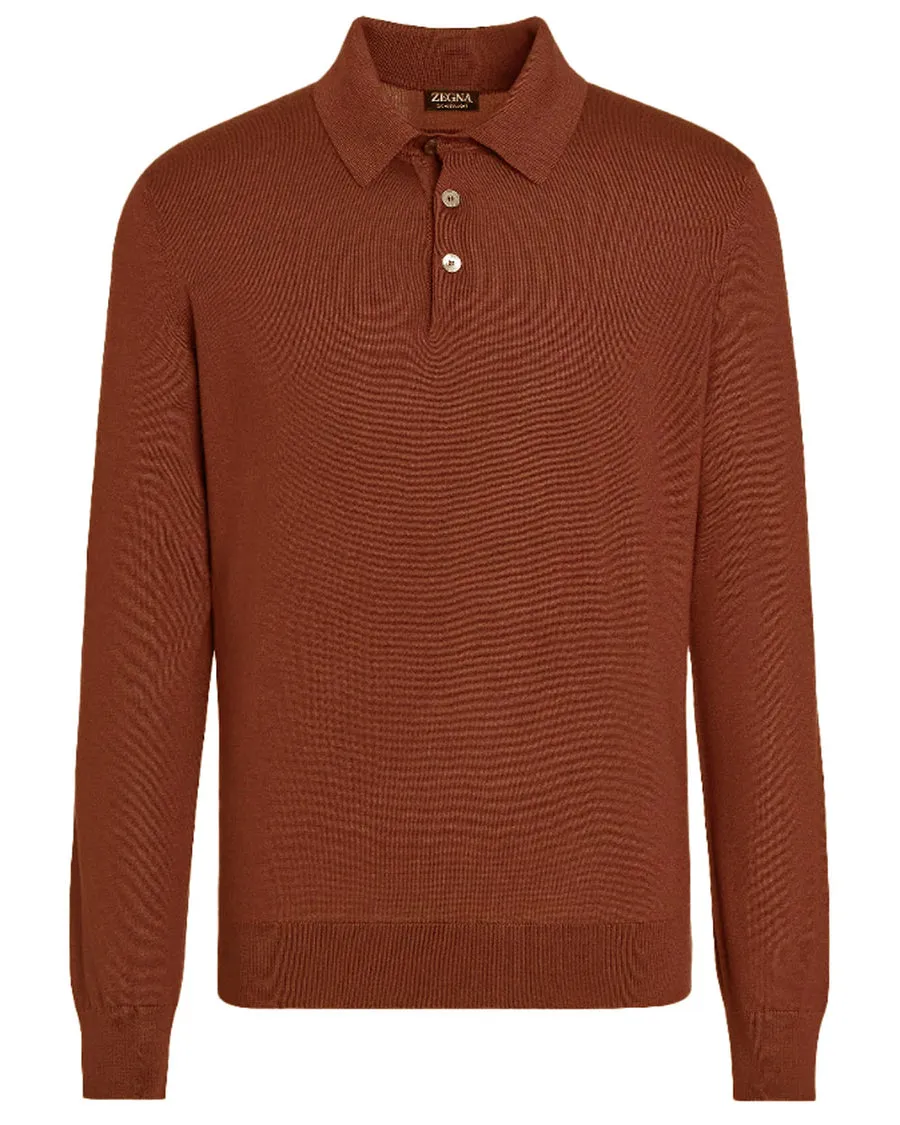 Red Casheta Long Sleeve Polo