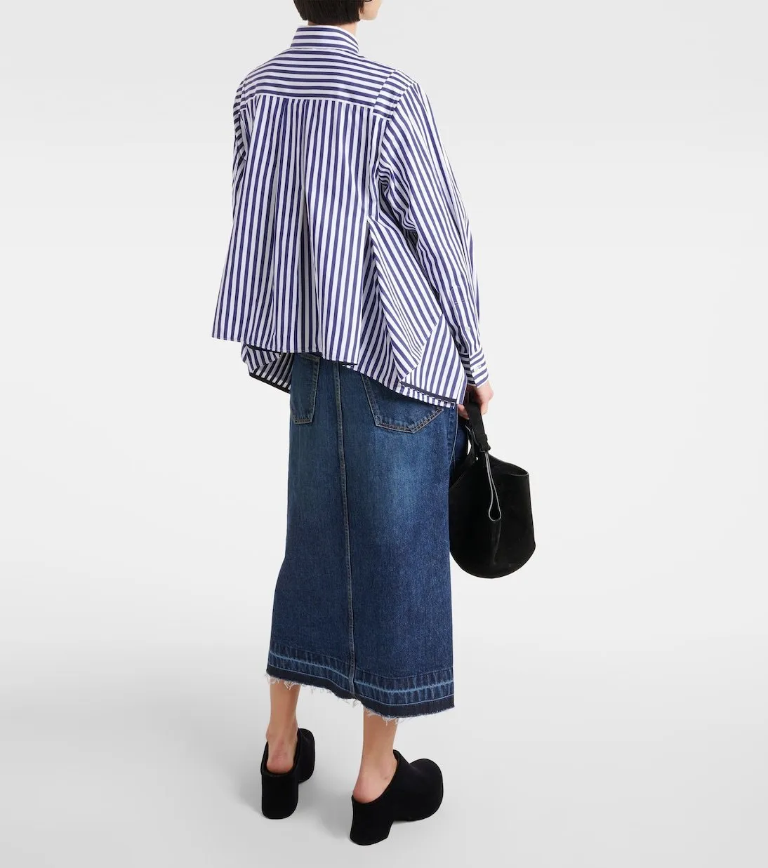 sacai  |Stripes Casual Style Peplum Collaboration Long Sleeves Plain