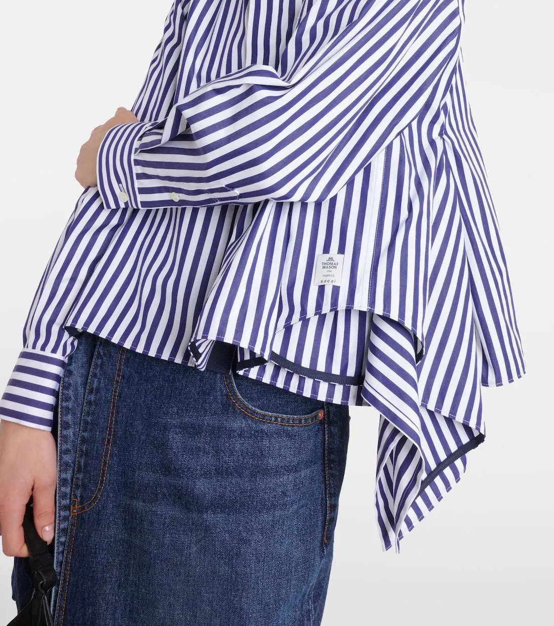 sacai  |Stripes Casual Style Peplum Collaboration Long Sleeves Plain