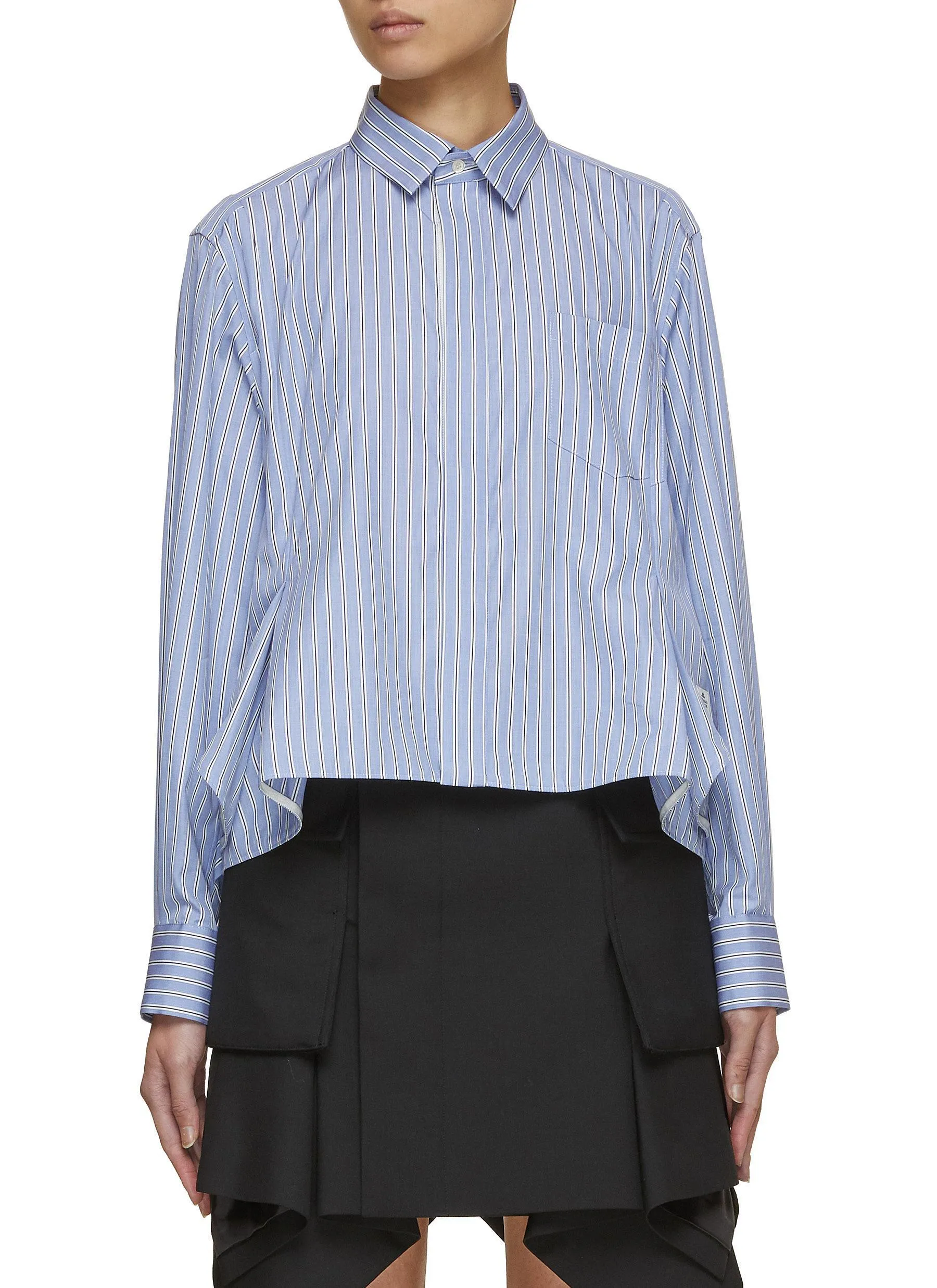 sacai  |Stripes Casual Style Peplum Collaboration Long Sleeves Plain