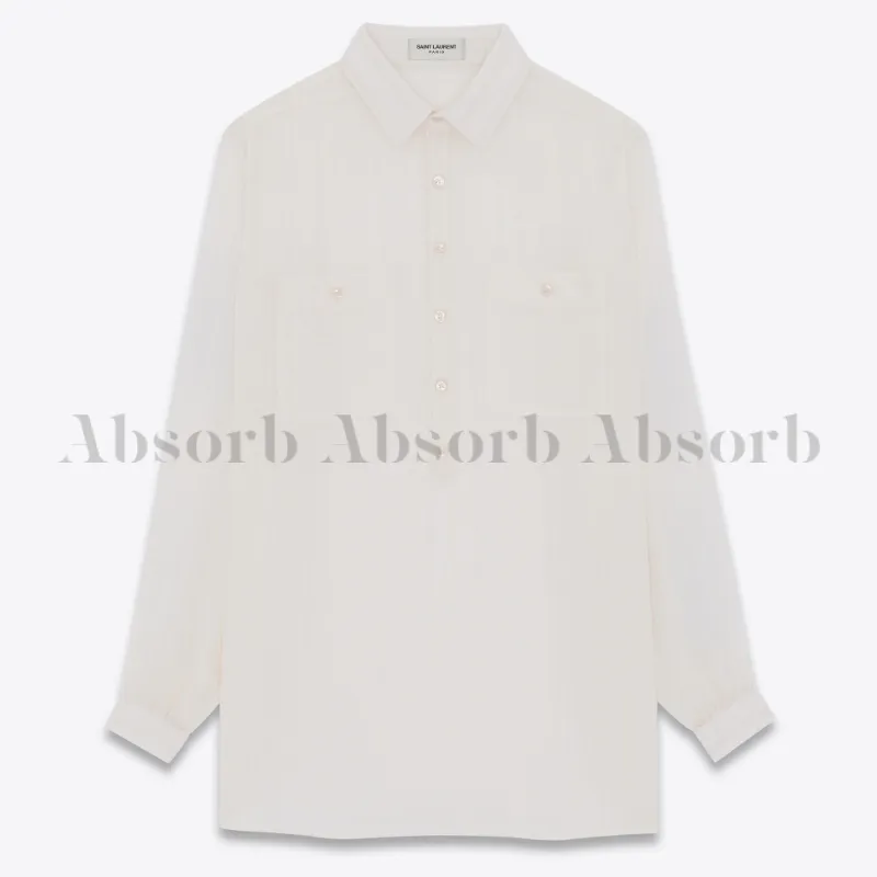 Saint Laurent  |Stripes Linen Street Style Long Sleeves Cotton Luxury Shirts