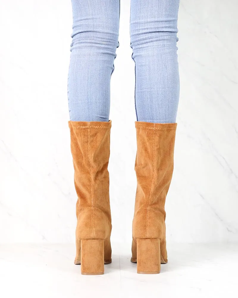 Sbicca - Noelani Corduroy Mid-Calf Boot in Tan