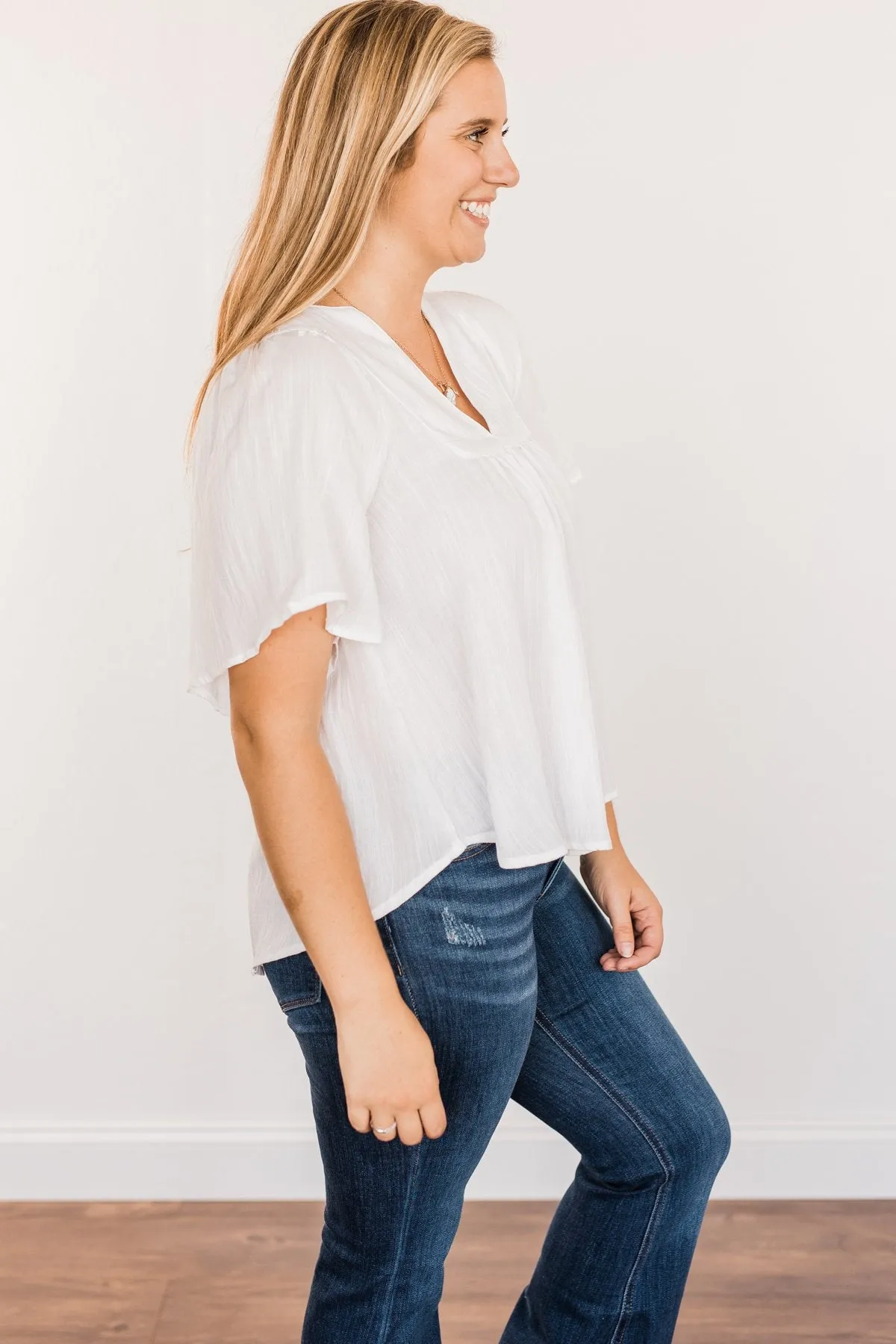 Seize The Moment Peasant Top- Off-White