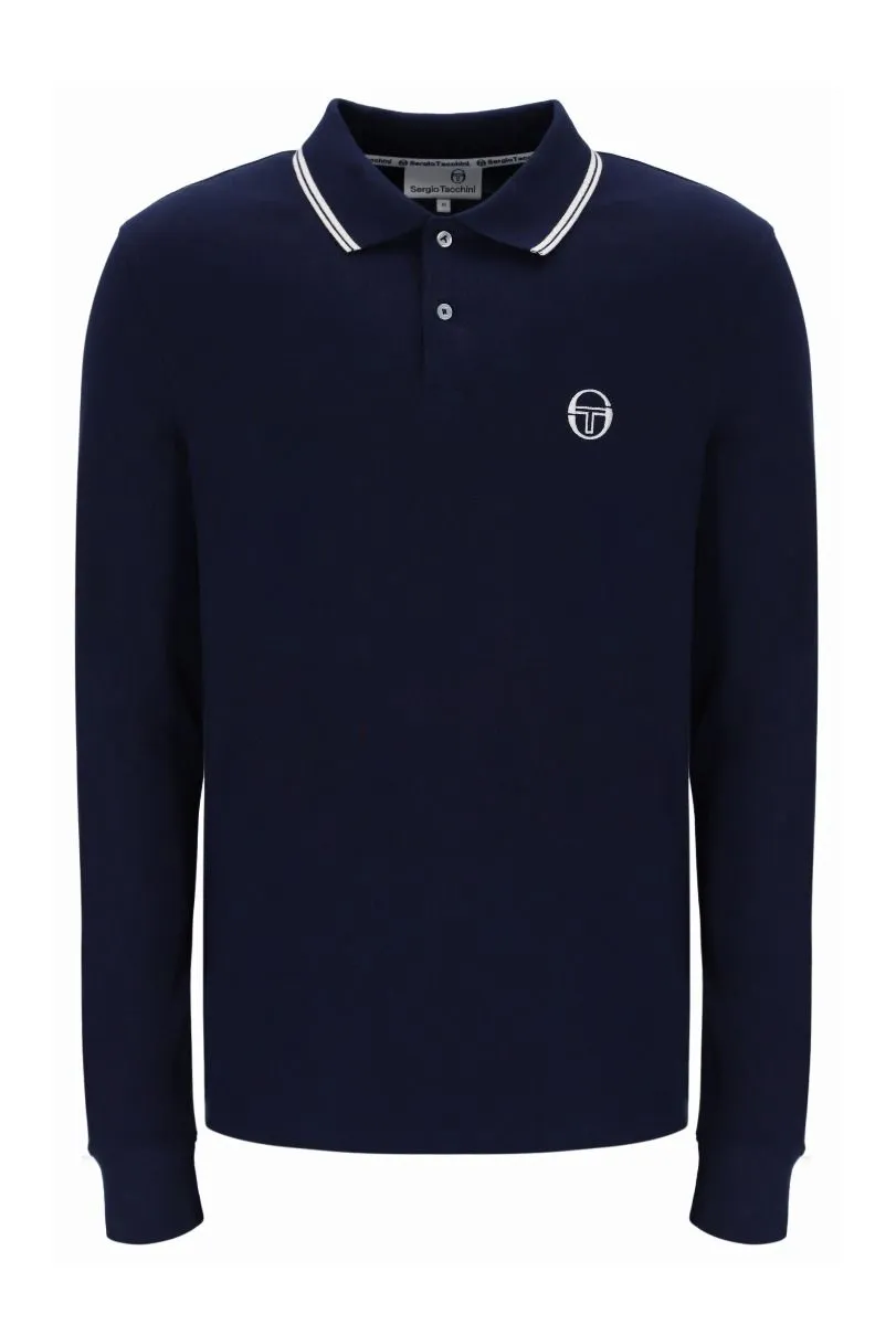 Sergio Tacchini Long Sleeve Polo Shirt Maritime Blue