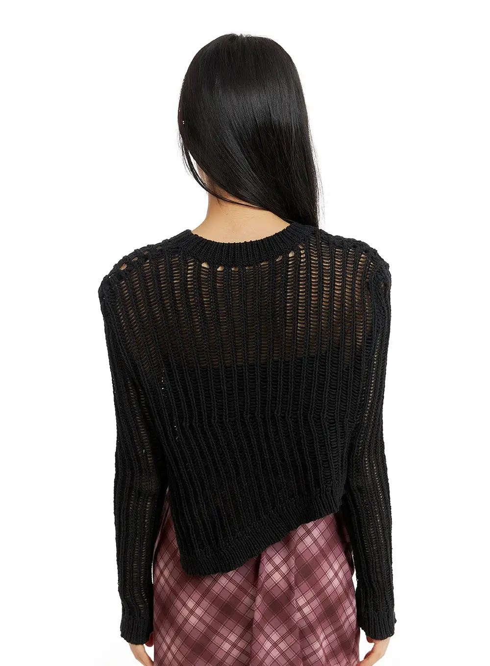 Solid Hollow Out Knit Sweater CM413